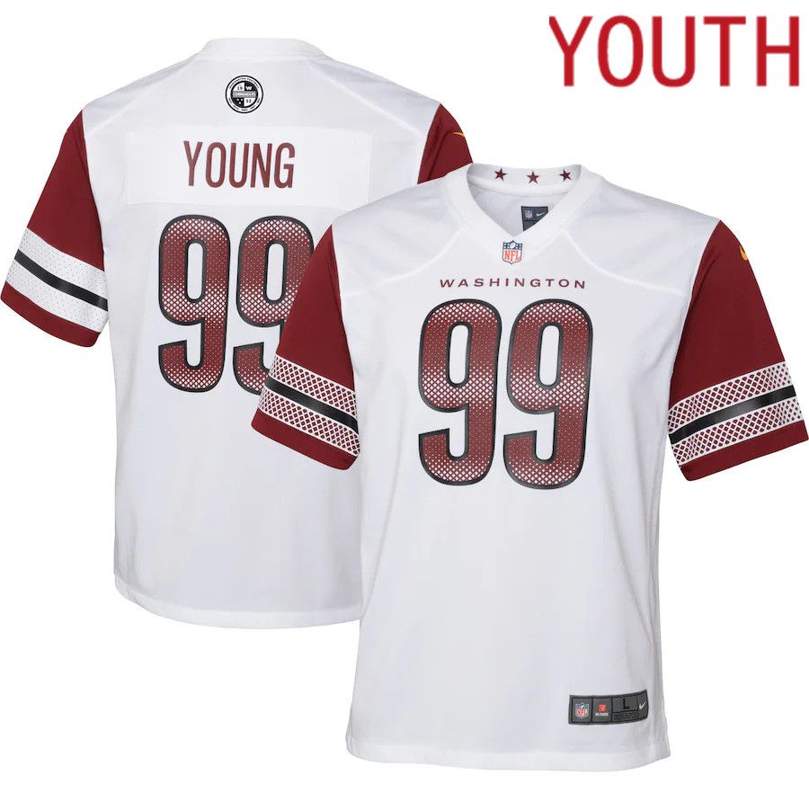 Youth Washington Commanders #99 Chase Young Nike White Game NFL Jersey